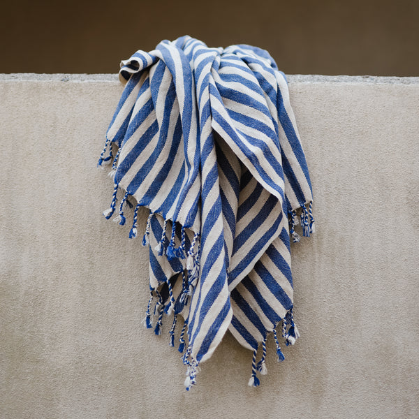 Cobalt Stripe Turkish Towel